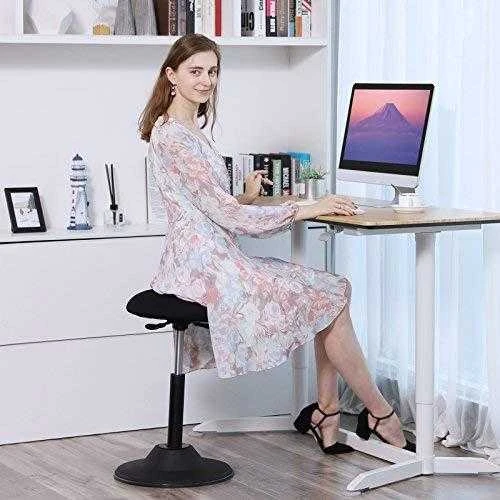 Songmics Reguliuojamo aukščio biuro taburetė juoda