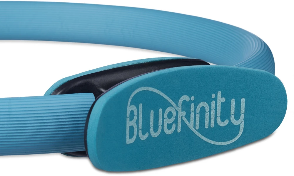 Bluefinity Pilates žiedas su juostomis, 39x37x5.5 cm, mėlynas
