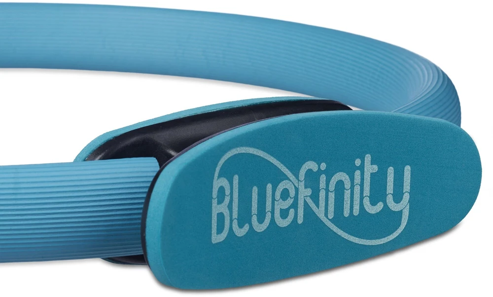 Bluefinity Pilates žiedas su juostomis, 39x37x5.5 cm, mėlynas