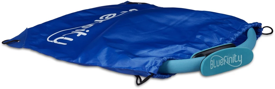 Bluefinity Pilates žiedas su juostomis, 39x37x5.5 cm, mėlynas