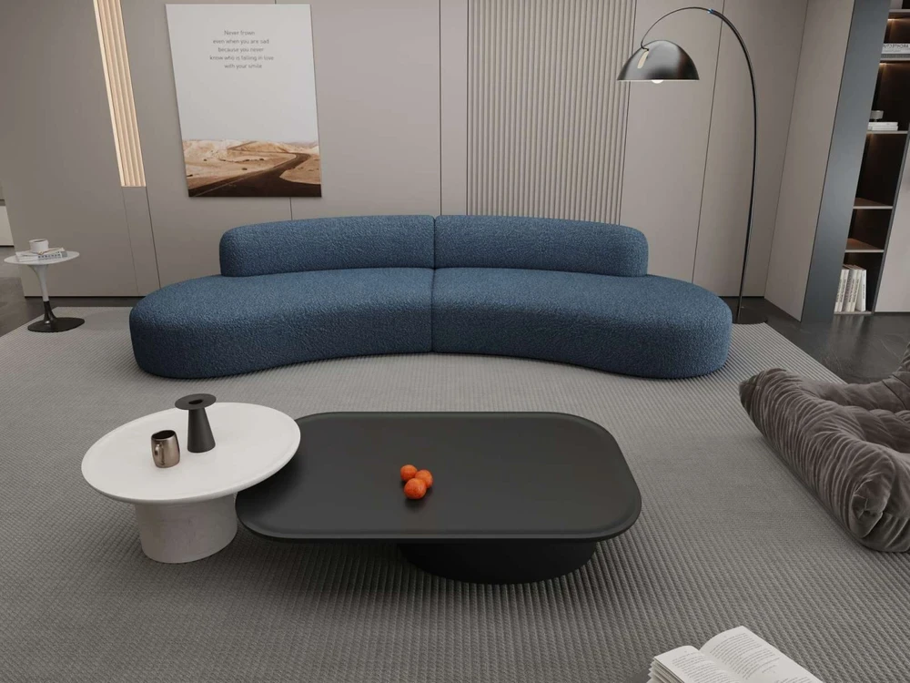 C formos sofa, 280 cm, Nua, tamsiai mėlyna