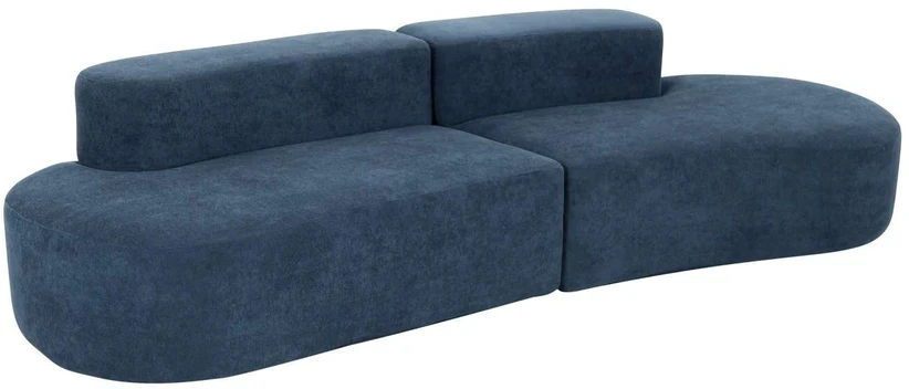C formos sofa, 280 cm, Nua, tamsiai mėlyna