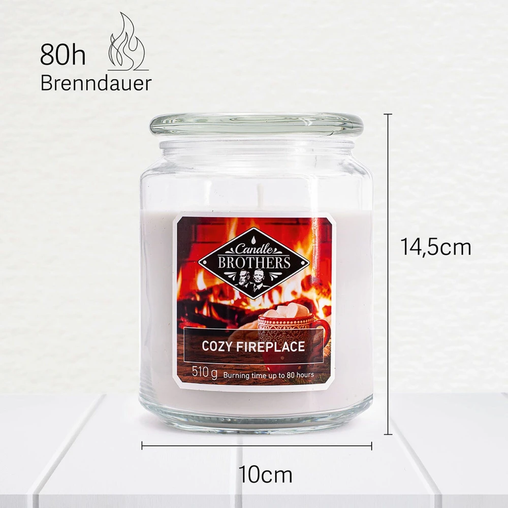 Candle Brothers Kvapioji žvakė, 15x10 cm, balta, stiklas