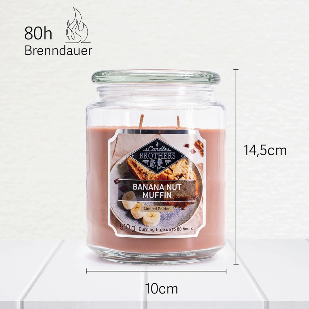 Candle Brothers Kvapioji žvakė, 15x10 cm, smėlio spalvos, stiklas