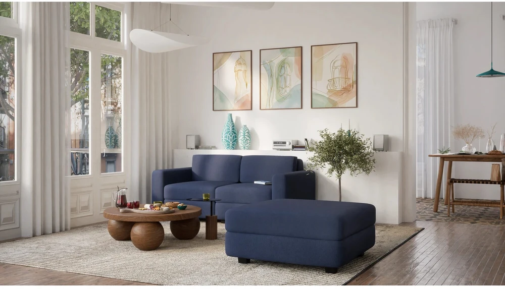 Citysofa 2 vietų modulinė sofa GRACIA - Tamsiai mėlyna