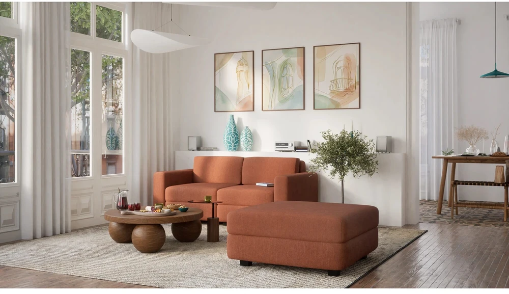 Citysofa 2 vietų modulinė sofa GRACIA - Terakota
