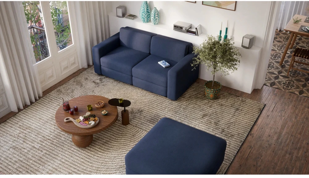 Citysofa 2 vietų modulinė sofa GRACIA - Tamsiai mėlyna
