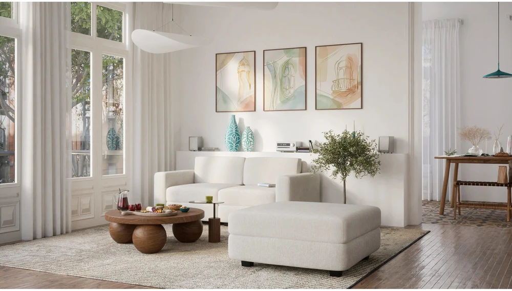 Citysofa 2 vietų modulinė sofa GRACIA - Kreminė smėlio