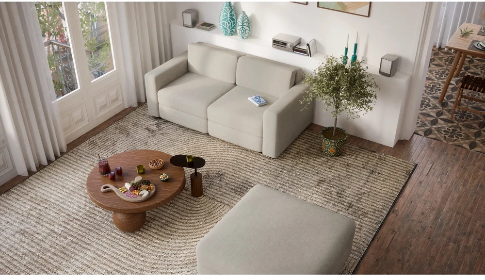 Citysofa 2 vietų modulinė sofa GRACIA - Smėlio pilka