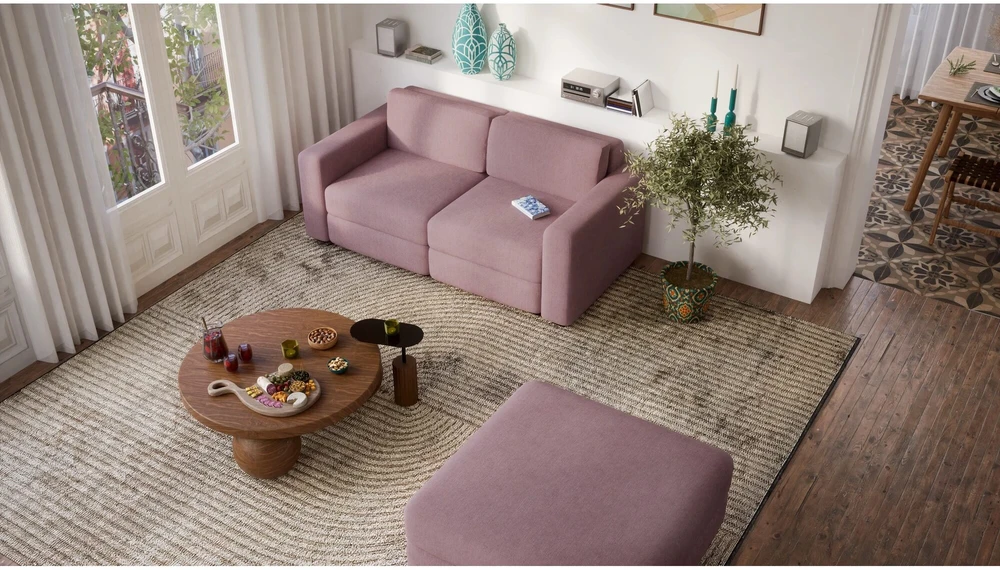 Citysofa 2 vietų modulinė sofa GRACIA - Dulsvai rožinė