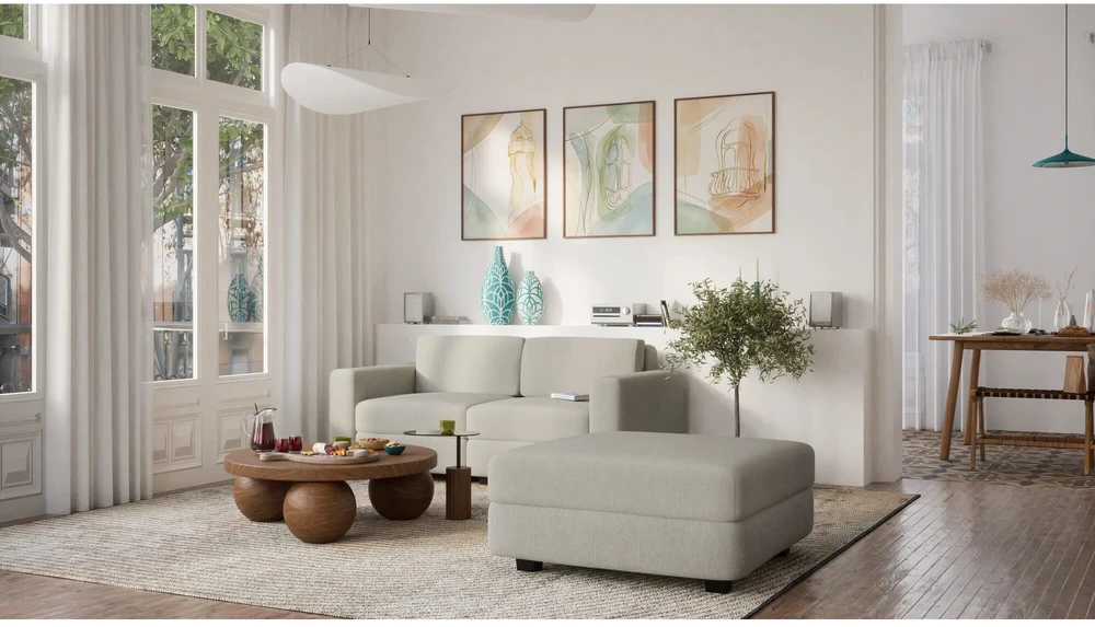 Citysofa 2 vietų modulinė sofa GRACIA - Smėlio pilka