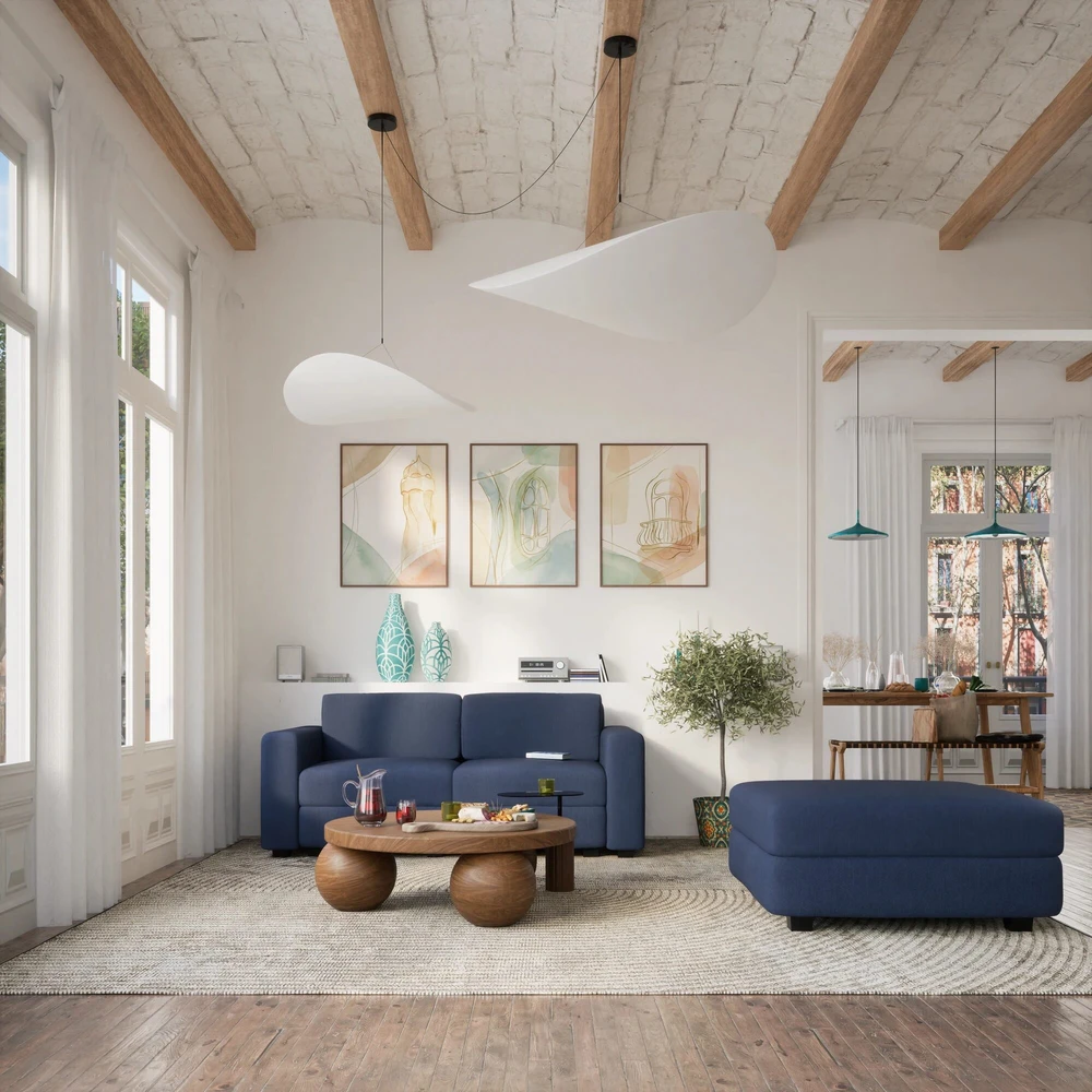 Citysofa 2 vietų modulinė sofa GRACIA - Tamsiai mėlyna