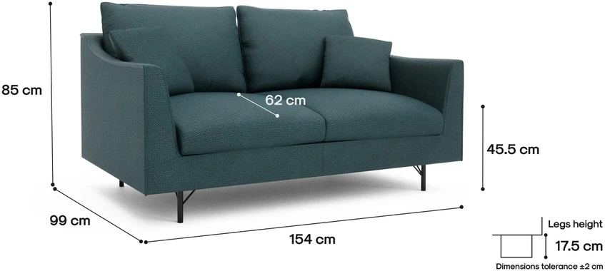Citysofa 2 vietų sofa Alfama - Gili mėlyna