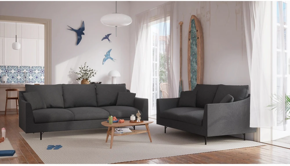 Citysofa 2 vietų sofa Alfama - Tamsiai pilka
