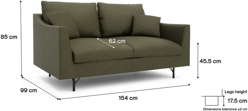Citysofa 2 vietų sofa Alfama - Žalia