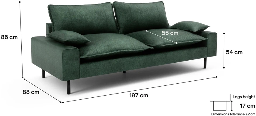 Citysofa 2 vietų sofa Aventine - Žalia