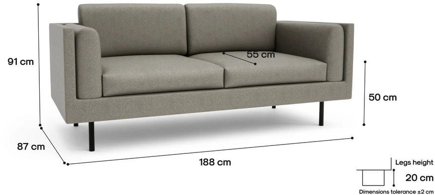 Citysofa 2 vietų sofa Chelsea - Taupe