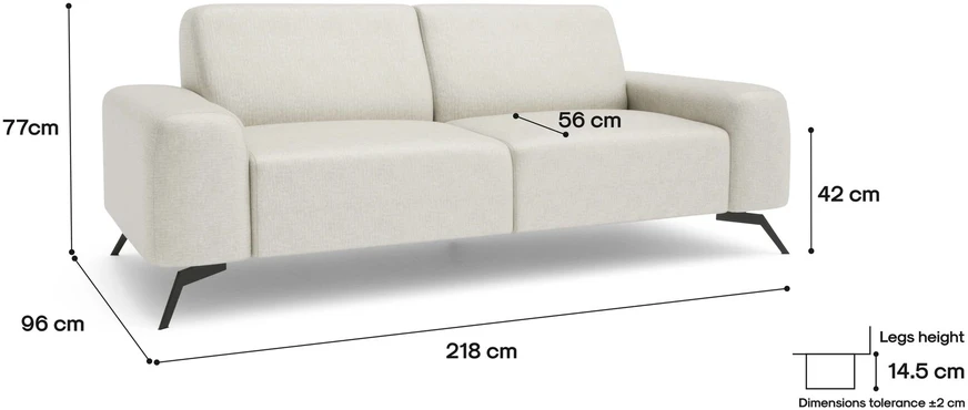 Citysofa 2 vietų sofa Soho - Kreminė