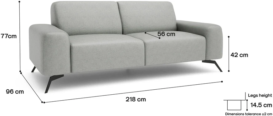 Citysofa 2 vietų sofa Soho - Sidabro