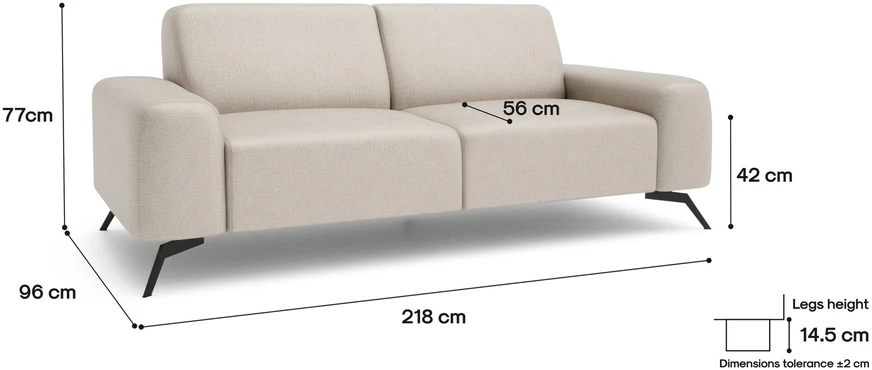 Citysofa 2 vietų sofa Soho - Smėlio