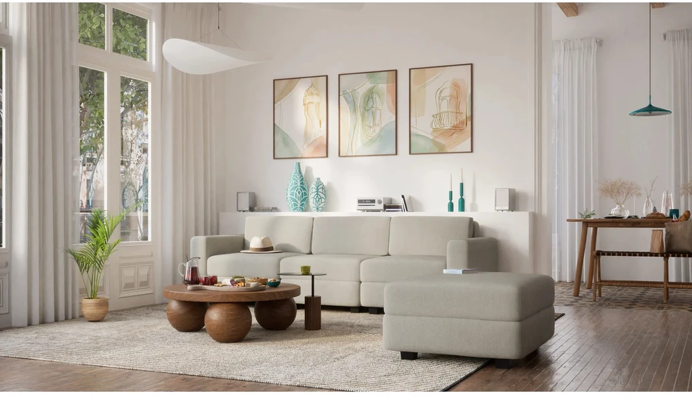 Citysofa 3 vietų modulinė sofa GRACIA - Smėlio pilka