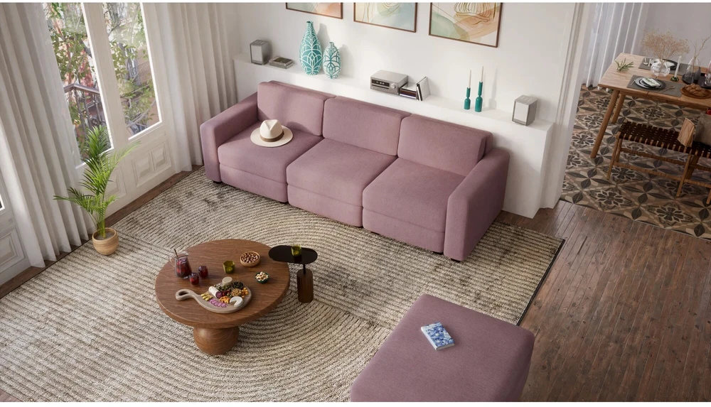 Citysofa 3 vietų modulinė sofa GRACIA - Dulsvai rožinė