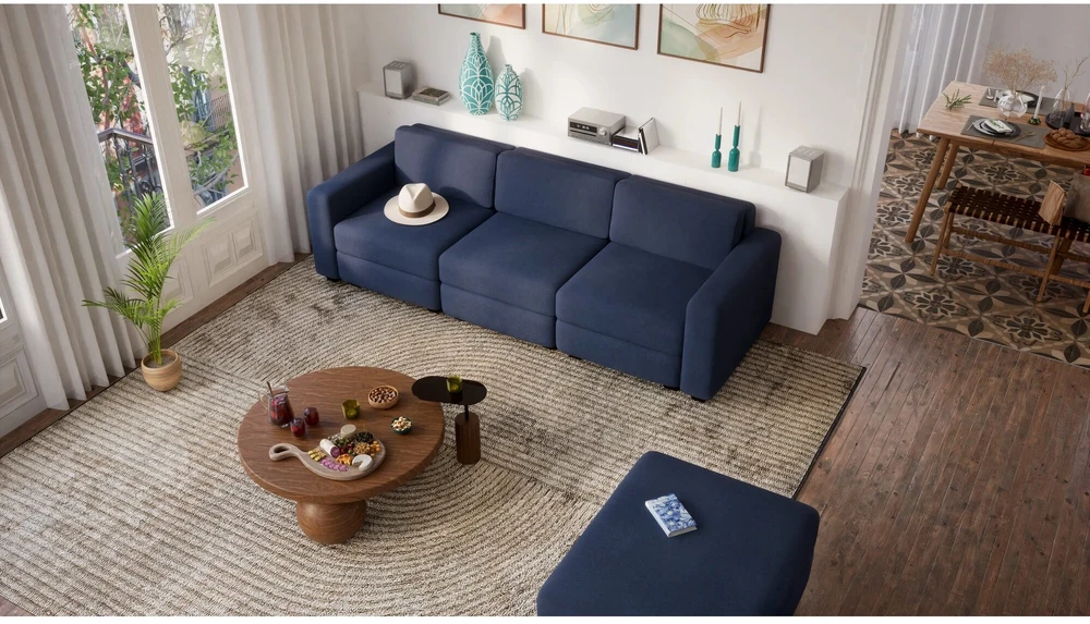 Citysofa 3 vietų modulinė sofa GRACIA - Tamsiai mėlyna