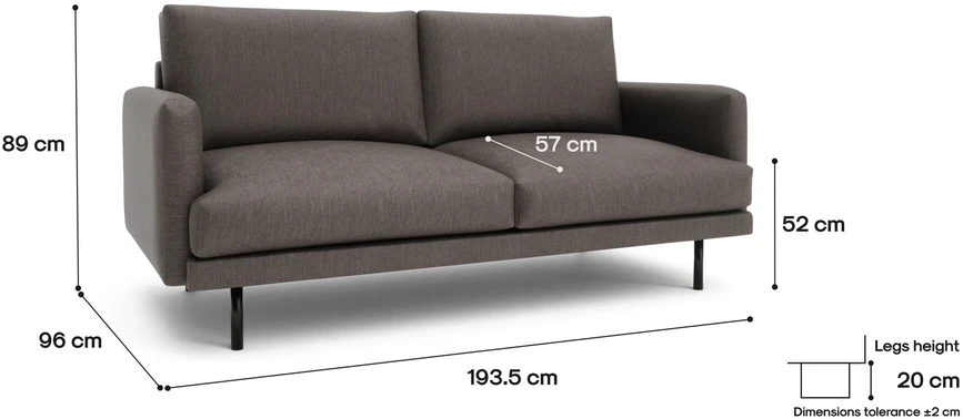 Citysofa 3 vietų sofa Brera - Taupe