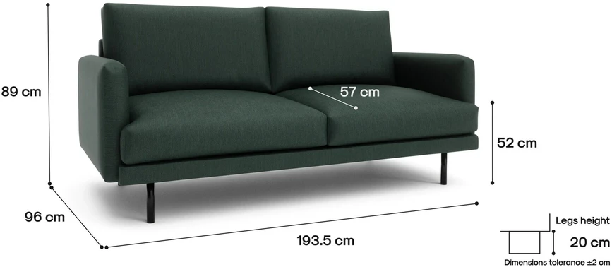 Citysofa 3 vietų sofa Brera - Žalia