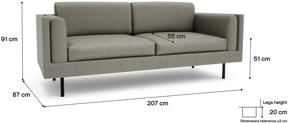 Citysofa 3 vietų sofa Chelsea - Taupe
