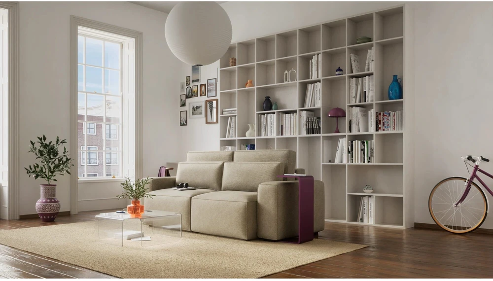 Citysofa 3 vietų sofa-lova Jordaan - Kreminė
