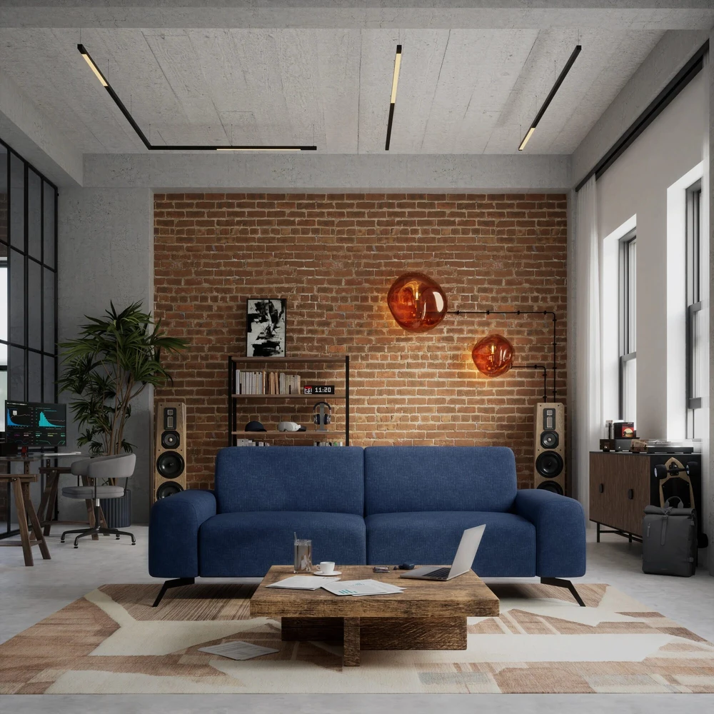 Citysofa 3 vietų sofa Soho - Gili mėlyna