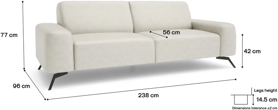 Citysofa 3 vietų sofa Soho - Kreminė