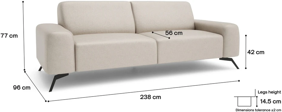 Citysofa 3 vietų sofa Soho - Smėlio