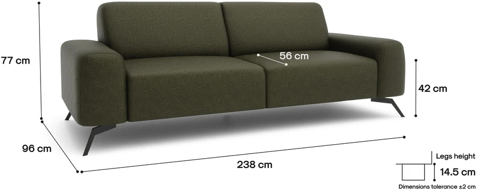 Citysofa 3 vietų sofa Soho - Žalia