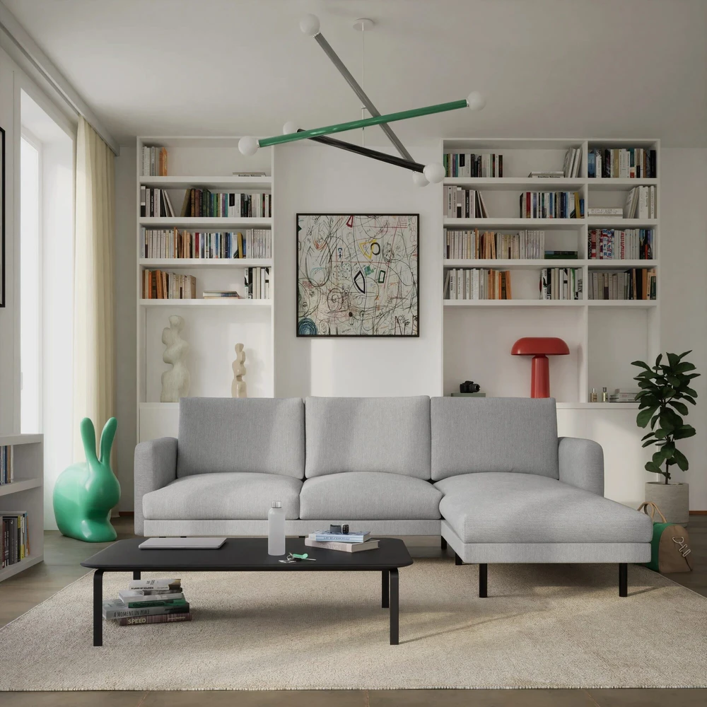 Citysofa 4 vietų dešinioji kampinė sofa Brera - Pilka