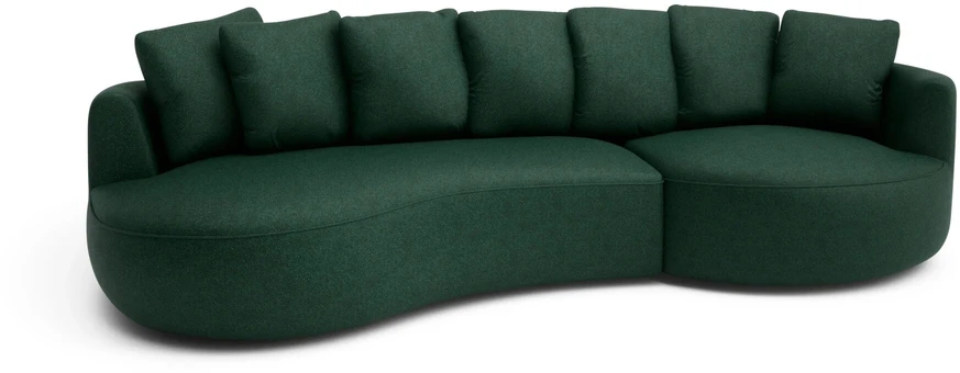 Citysofa 4 vietų dešinioji kampinė sofa Belleville - Žalia