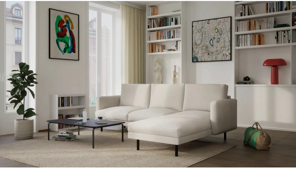Citysofa 4 vietų dešinioji kampinė sofa Brera - Kreminė smėlio