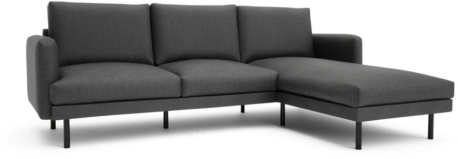 Citysofa 4 vietų dešinioji kampinė sofa Brera - Tamsiai pilka