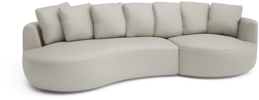 Citysofa 4 vietų dešinioji kampinė sofa Belleville - Kreminė