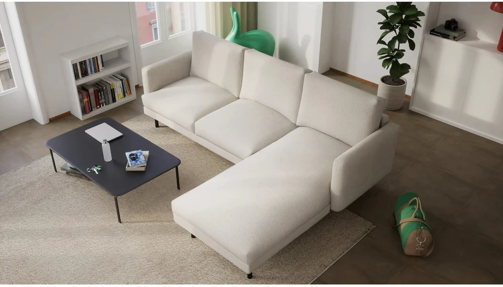 Citysofa 4 vietų dešinioji kampinė sofa Brera - Kreminė smėlio