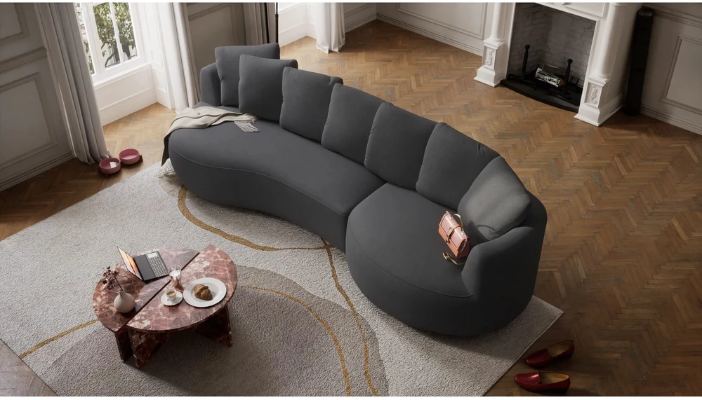 Citysofa 4 vietų dešinioji kampinė sofa Belleville - Pilka
