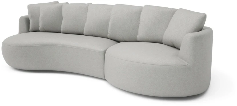 Citysofa 4 vietų dešinioji kampinė sofa Belleville - Sidabro