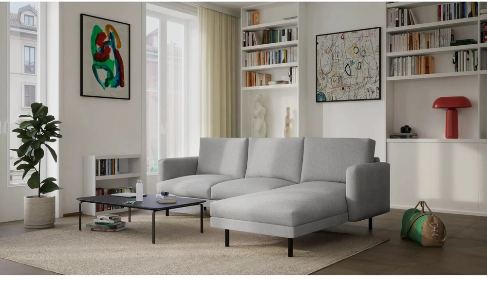 Citysofa 4 vietų dešinioji kampinė sofa Brera - Pilka