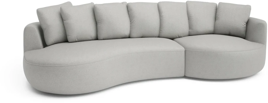 Citysofa 4 vietų dešinioji kampinė sofa Belleville - Sidabro