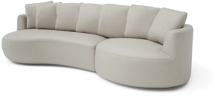Citysofa 4 vietų dešinioji kampinė sofa Belleville - Kreminė