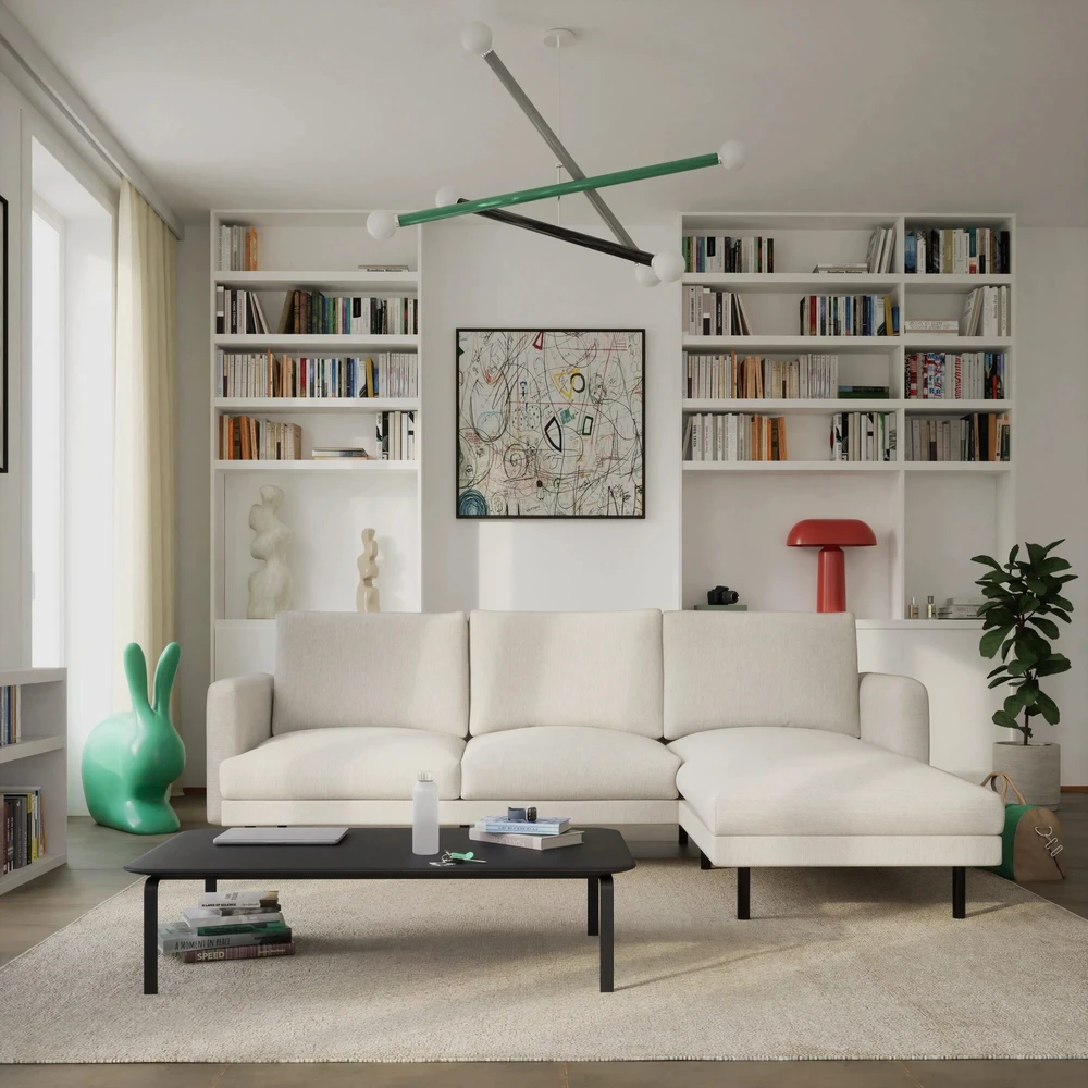 Citysofa 4 vietų dešinioji kampinė sofa Brera - Kreminė smėlio