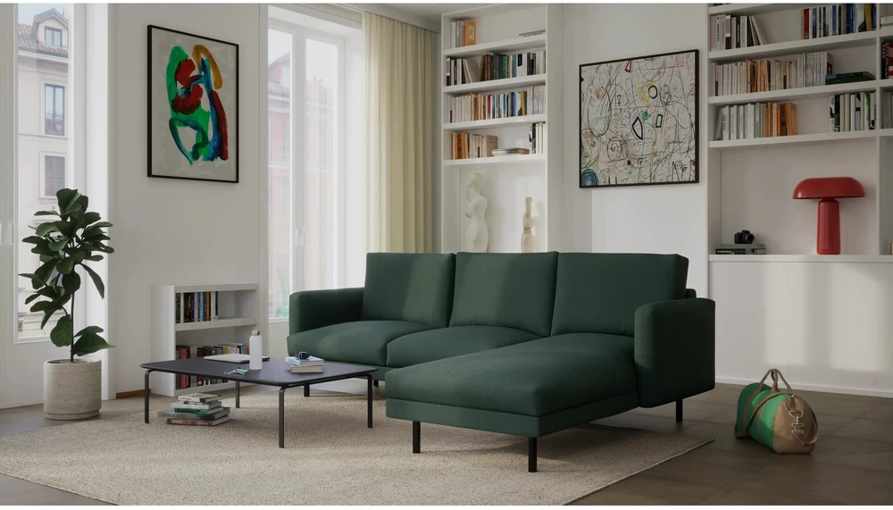 Citysofa 4 vietų dešinioji kampinė sofa Brera - Žalia