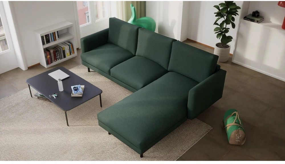 Citysofa 4 vietų dešinioji kampinė sofa Brera - Žalia