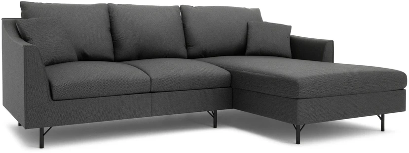 Citysofa 4 vietų dešinioji kampinė sofa Alfama - Tamsiai pilka